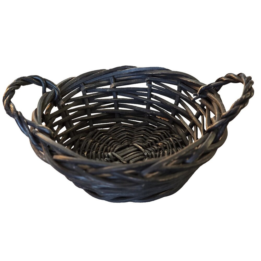 Small Black Wicker Basket,‎ Good Condition